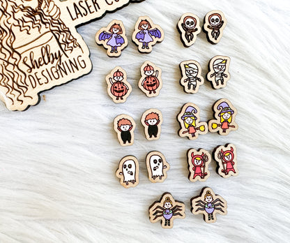 Cute Trick or Treaters Stud Earring Bundle SVG