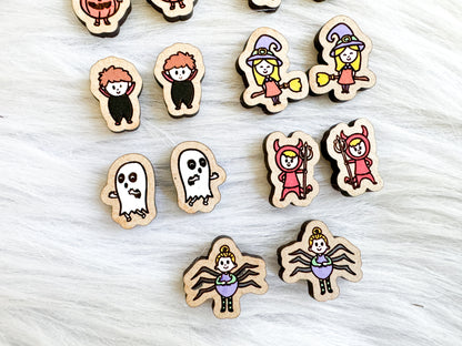 Cute Trick or Treaters Stud Earring Bundle SVG