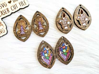 Hocus Pocus Teardrop Dangle Earrings Trio SVG