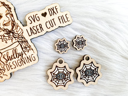 Cute Spider in Web Stud/Dangle Earring Combo SVG