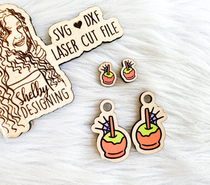 Spooky Candy Apple Stud/Dangle Earring Combo SVG