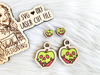 Poison Skull Apple Stud/Dangle Earring Combo SVG