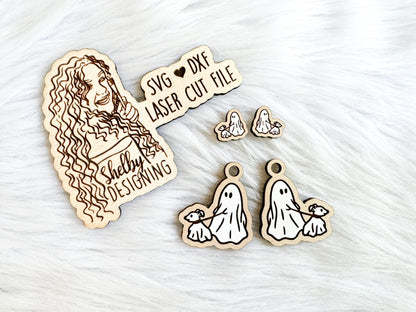Ghost Walking Dog Stud/Dangle Earring Combo SVG