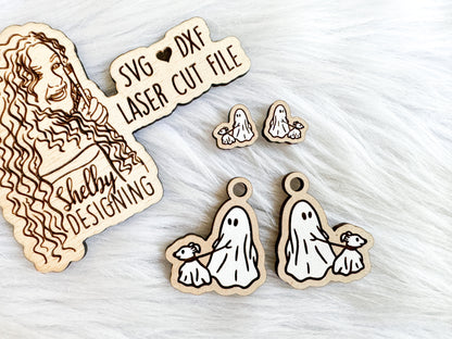 Ghost Walking Dog Stud/Dangle Earring Combo SVG
