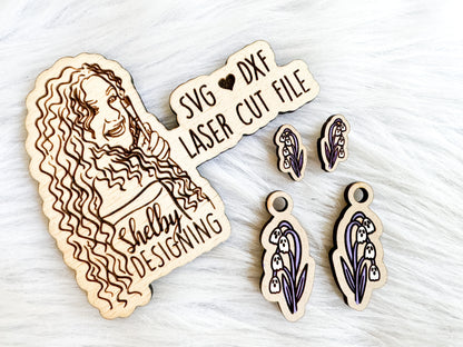 Ghosties Of The Valley Stud/Dangle Combo Earrings SVG