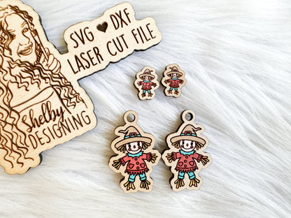 Cute Scarecrow Stud/Dangle Combo Earrings SVG