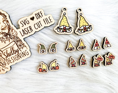 Fall Gnome Stud AND Dangle Earring Bundle SVG