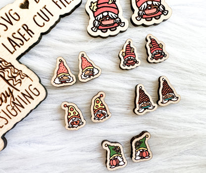 Thanksgiving Gnome Stud AND Dangle Earring Bundle SVG