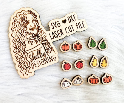 Autumn Pumpkins Stud Earring Bundle SVG