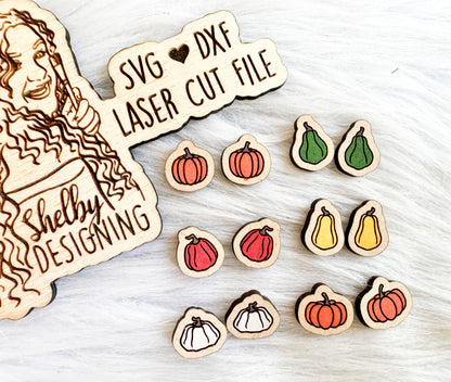 Autumn Pumpkins Stud Earring Bundle SVG