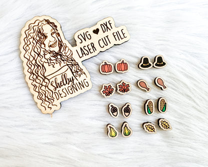Autumn Harvest Stud Earring Bundle SVG