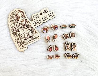 Thanksgiving Elements Stud Earring Bundle SVG