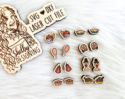 Thanksgiving Elements Stud Earring Bundle SVG