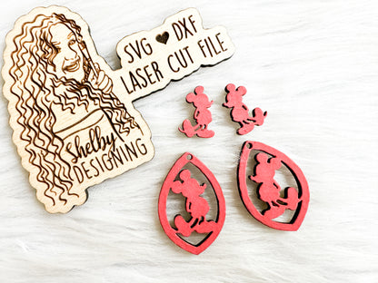 Vintage Mickey Teardrop Stud/Dangle Combo SVG