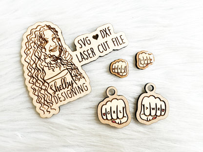 GRL PWR Fist Activist Stud/Dangle Earrings SVG