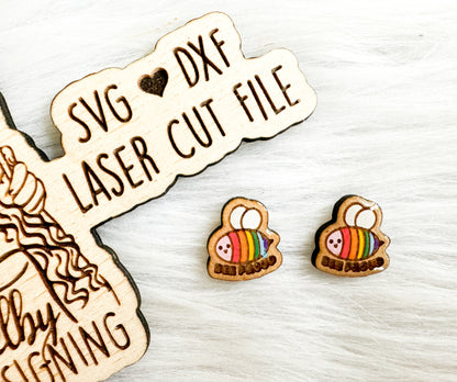 FREE | Bee Proud Pride Stud Earrings SVG