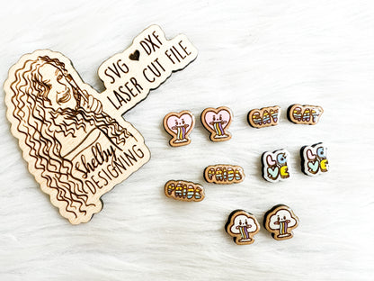 Pastel Gay Pride Stud Earring Set Svg
