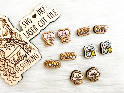 Pastel Gay Pride Stud Earring Set Svg