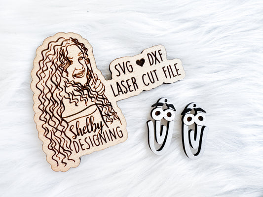 Mr Clippy Dangle Earring SVG DXF Digital File