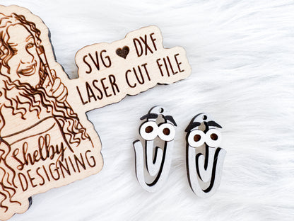 Mr Clippy Dangle Earring SVG DXF Digital File