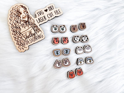 Squishy Kawaii Animals Stud Earring Bundle SVG