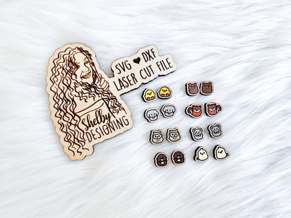 Squishy Kawaii Animals Ver 2 Stud Earring Bundle SVG