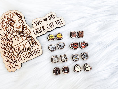 Squishy Kawaii Animals Ver 2 Stud Earring Bundle SVG