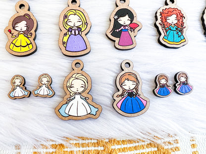 Cartoon Princesses Stud/Dangle Earrings Bundle SVG