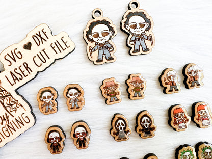 BIG Horror Chibi Stud AND Dangle Earrings Bundle SVG