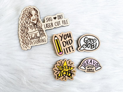 Good Job School Teacher Pin Set SVG