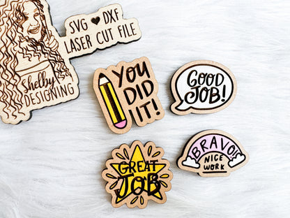 Good Job School Teacher Pin Set SVG
