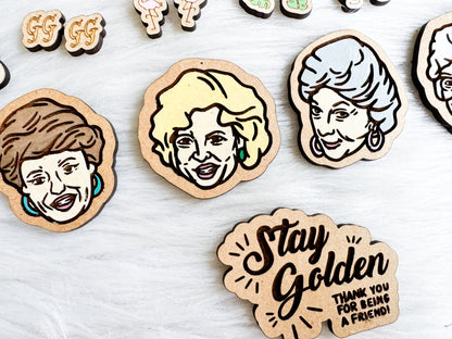 Big Golden Girls Stud Earrings AND Pin Bundle SVG