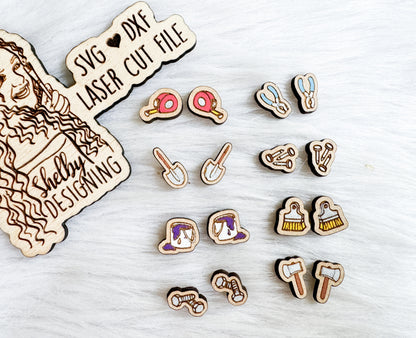 Tools & Supplies Stud Earrings Bundle SVG