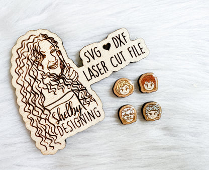 BFF Mix n Match Series | Golden Girls Stud Earring Duo SVG