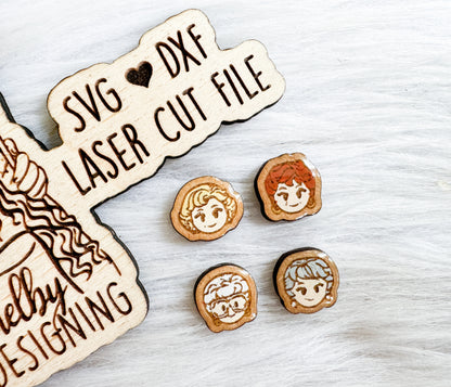 BFF Mix n Match Series | Golden Girls Stud Earring Duo SVG