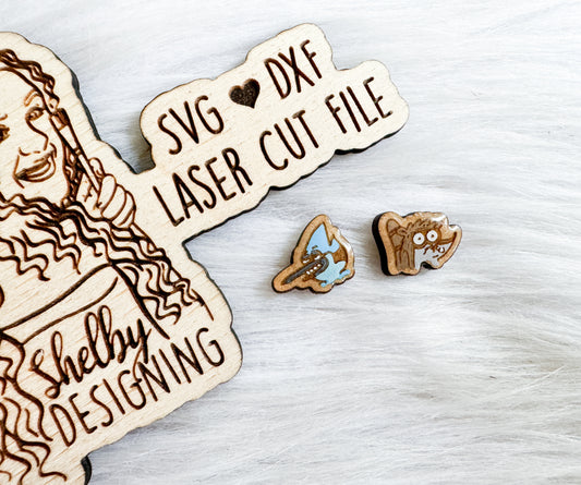 BFF Mix n Match Series | Mordecai & Rigby Stud Earrings SVG