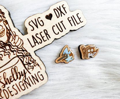 BFF Mix n Match Series | Mordecai & Rigby Stud Earrings SVG