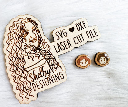 BFF Mix n Match Series | Leia & Han Solo Stud Earrings SVG
