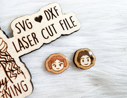 BFF Mix n Match Series | Leia & Han Solo Stud Earrings SVG