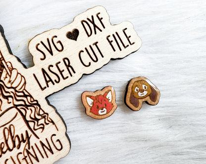 BFF Mix n Match Series | Fox & The Hound Stud Earrings SVG