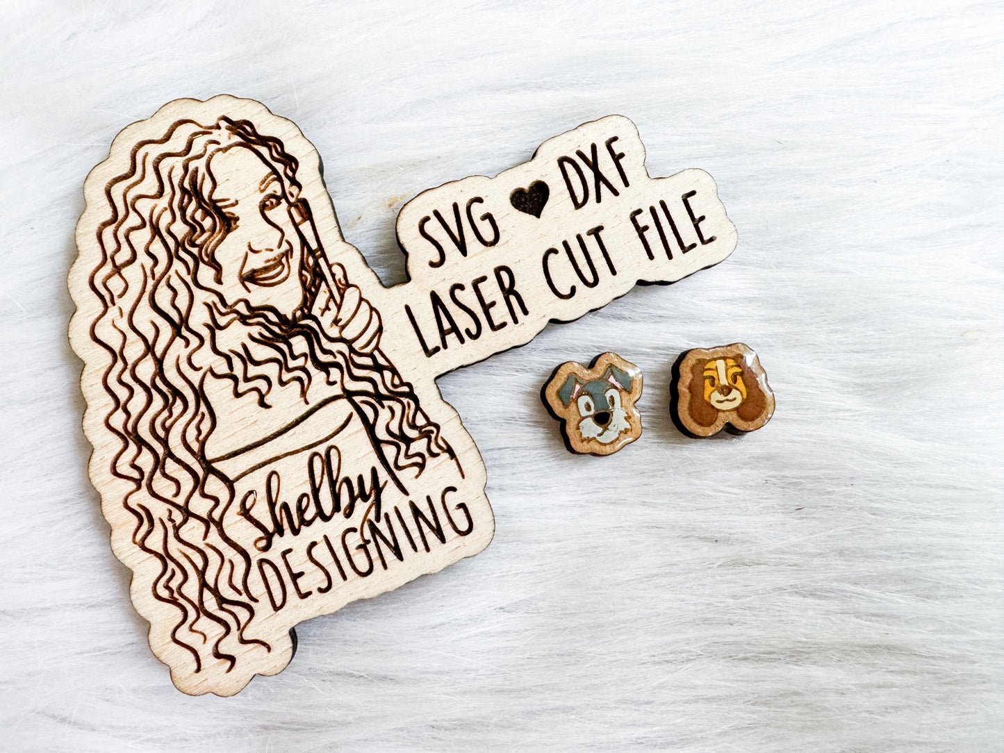 BFF Mix n Match Series | Lady & The Tramp Stud Earrings SVG