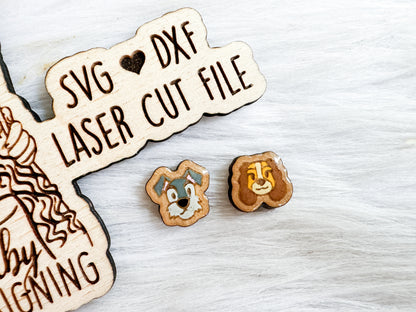 BFF Mix n Match Series | Lady & The Tramp Stud Earrings SVG