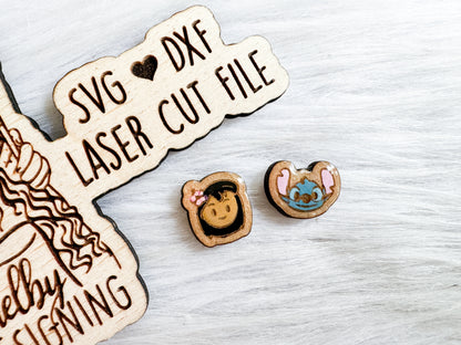 BFF Mix n Match Series | Lilo & Stitch Stud Earrings SVG