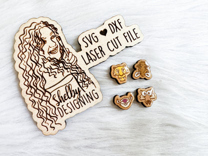 BFF Mix n Match Series | Ice Age Stud Earring Duo SVG