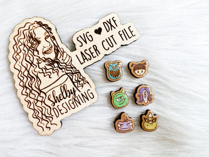 BFF Mix n Match Series | Monsters Inc Stud Earrings Trio SVG