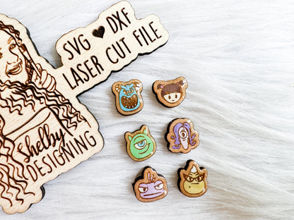 BFF Mix n Match Series | Monsters Inc Stud Earrings Trio SVG