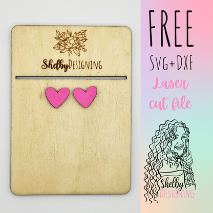FREE | Heart Stud Earrings SVG