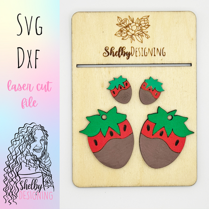 Chocolate Strawberry Stud/Dangle Earring SVG