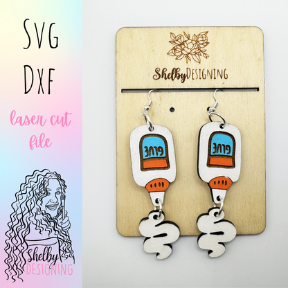 Fun School Glue Dangle Earrings SVG