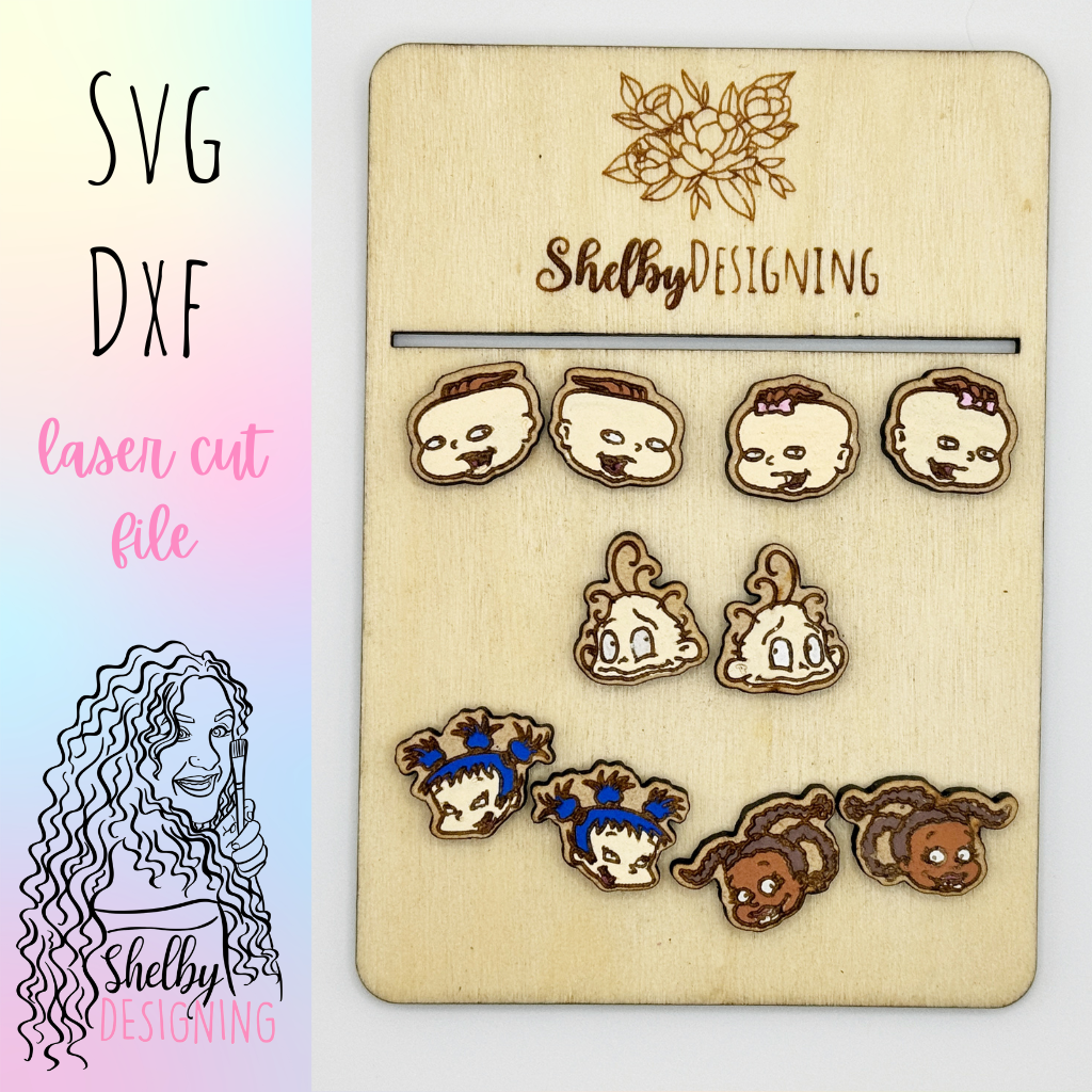 Rugrats Inspired Baby Friends Stud Earring Bundle SVG